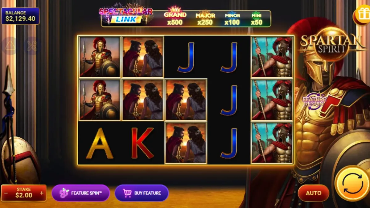 Tampilan visual slot Spartan Spirit dengan tema prajurit Sparta